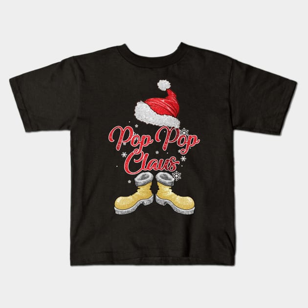 Santa Pop Pop Claus Merry Christmas Matching Family Group Kids T-Shirt by Terryeare